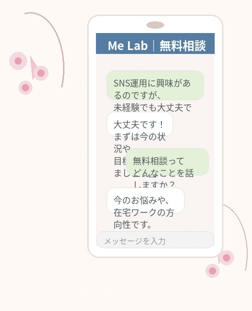 LINE相談のチャット画面イメージ